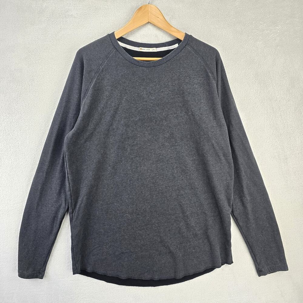 Marine Layer Long Sleeve Shirt Mens L/XL Gray Crewneck Baselayer Lightweight